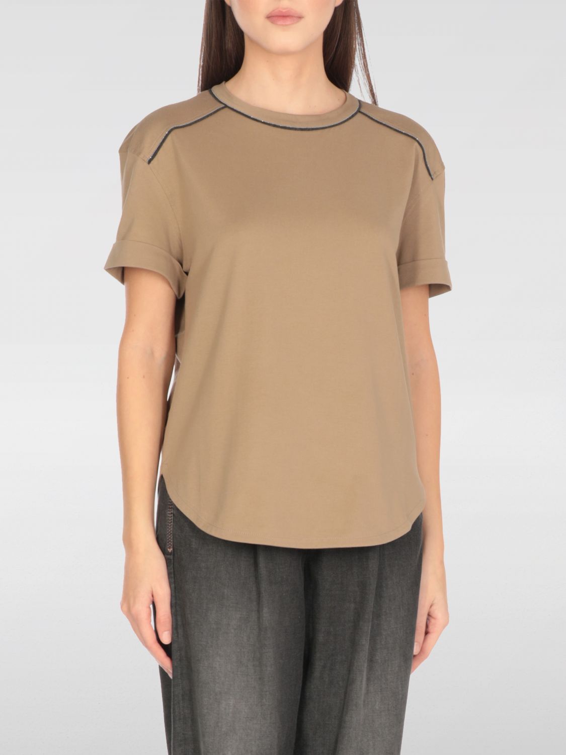 Brunello Cucinelli T-shirt Woman Color Beige