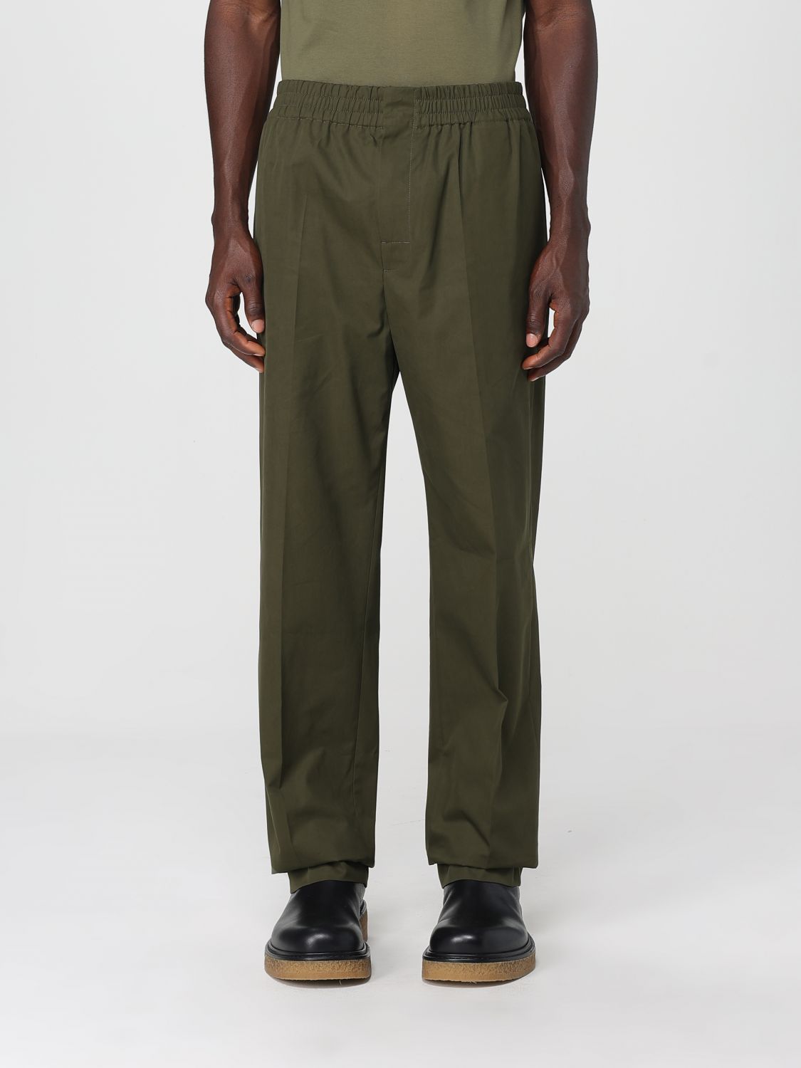 Bottega Veneta Technical Faille Straight Pants In Green