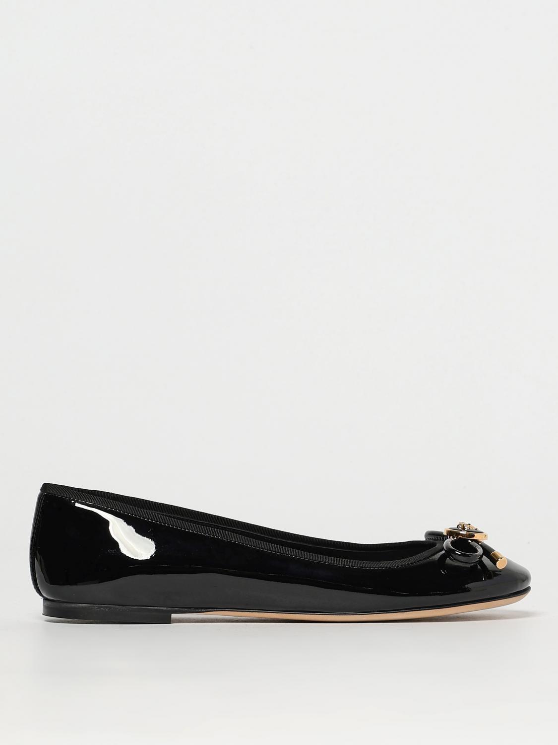 Versace Opera Bow Ballet Flats In Black