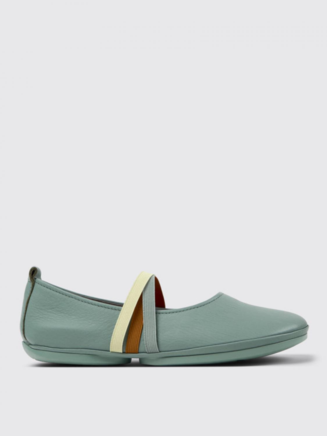 Camper Ballet Flats Woman Color Green In Grün