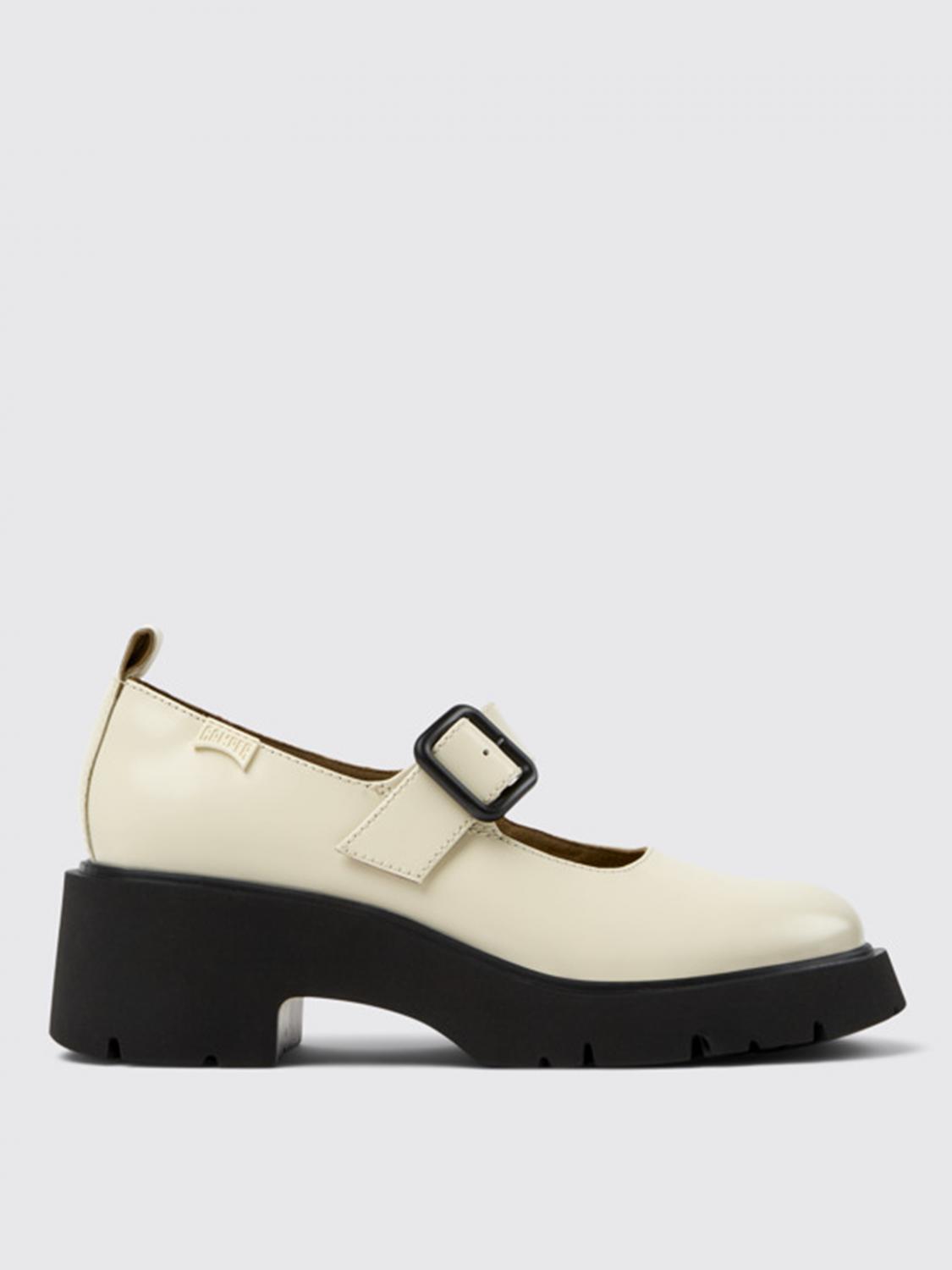 Camper Brutus Buckle-strap Ballerinas In Weiss