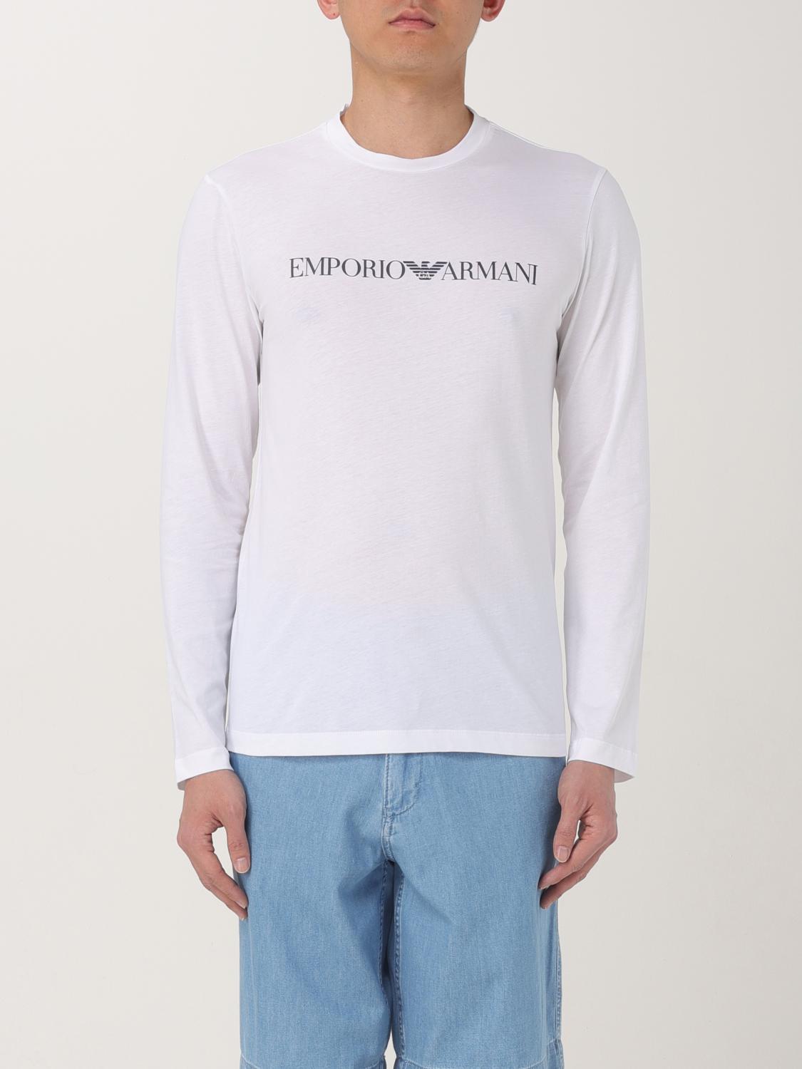 Emporio Armani Logo Cotton T Shirt In Weiss