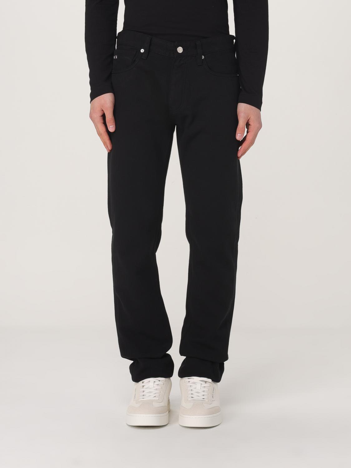 Emporio Armani Low-rise Tapered-leg Jeans In Schwarz