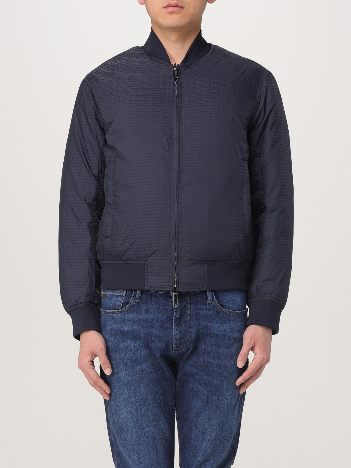 Emporio Armani Men's Nylon Bomber Jacket In Blau