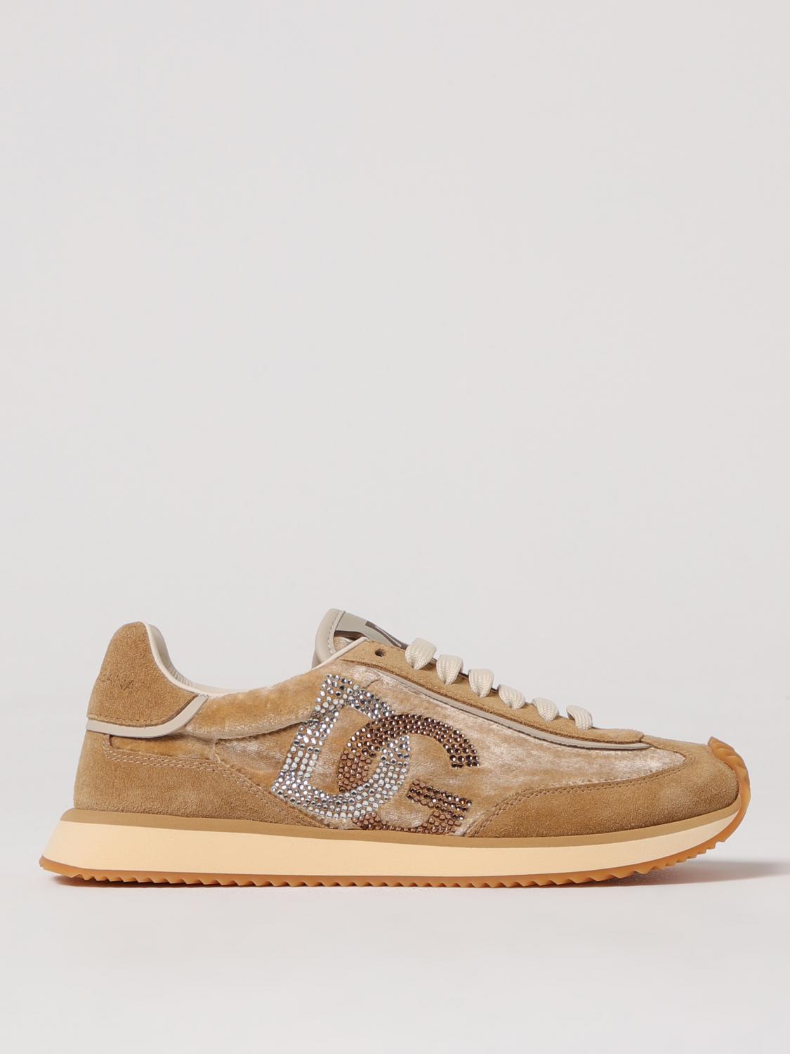 Dolce & Gabbana Low Top Sneakers With Dg Cushion Style In Beige