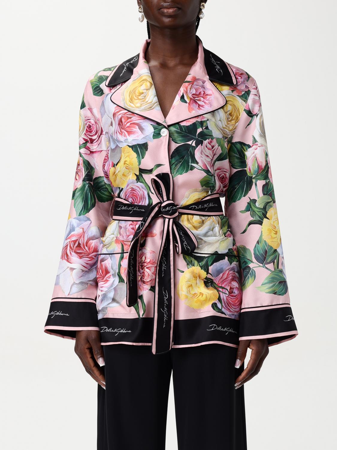 Dolce & Gabbana Silk Shirt Shirt And Blouse Multicolor In Pink