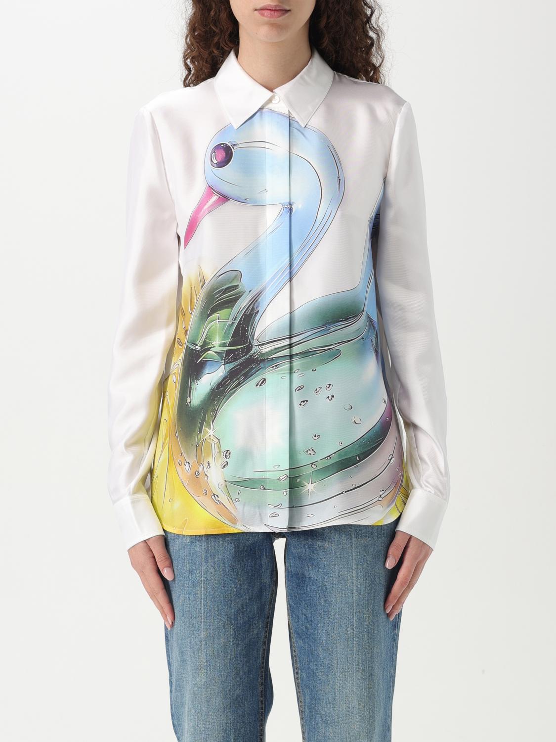 Tory Burch Lucky Duck Silk Shirt In White