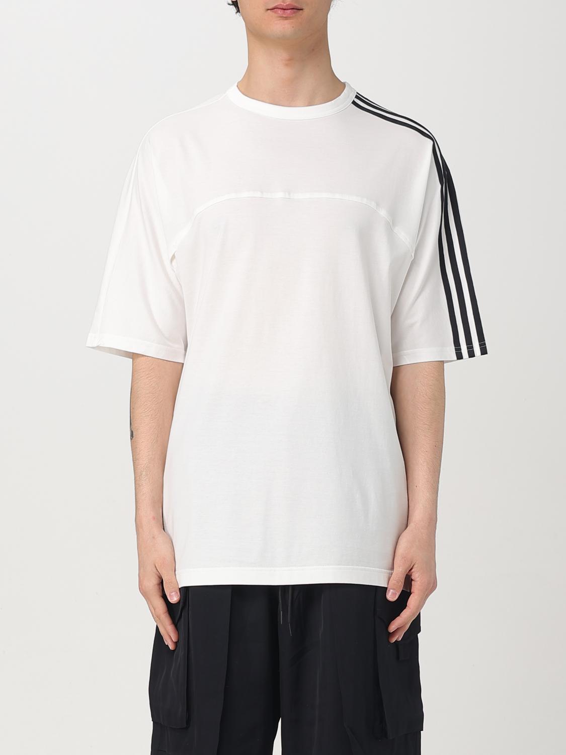 Y-3 Adidas Y 3 White Crew Neck T Shirt With Logo