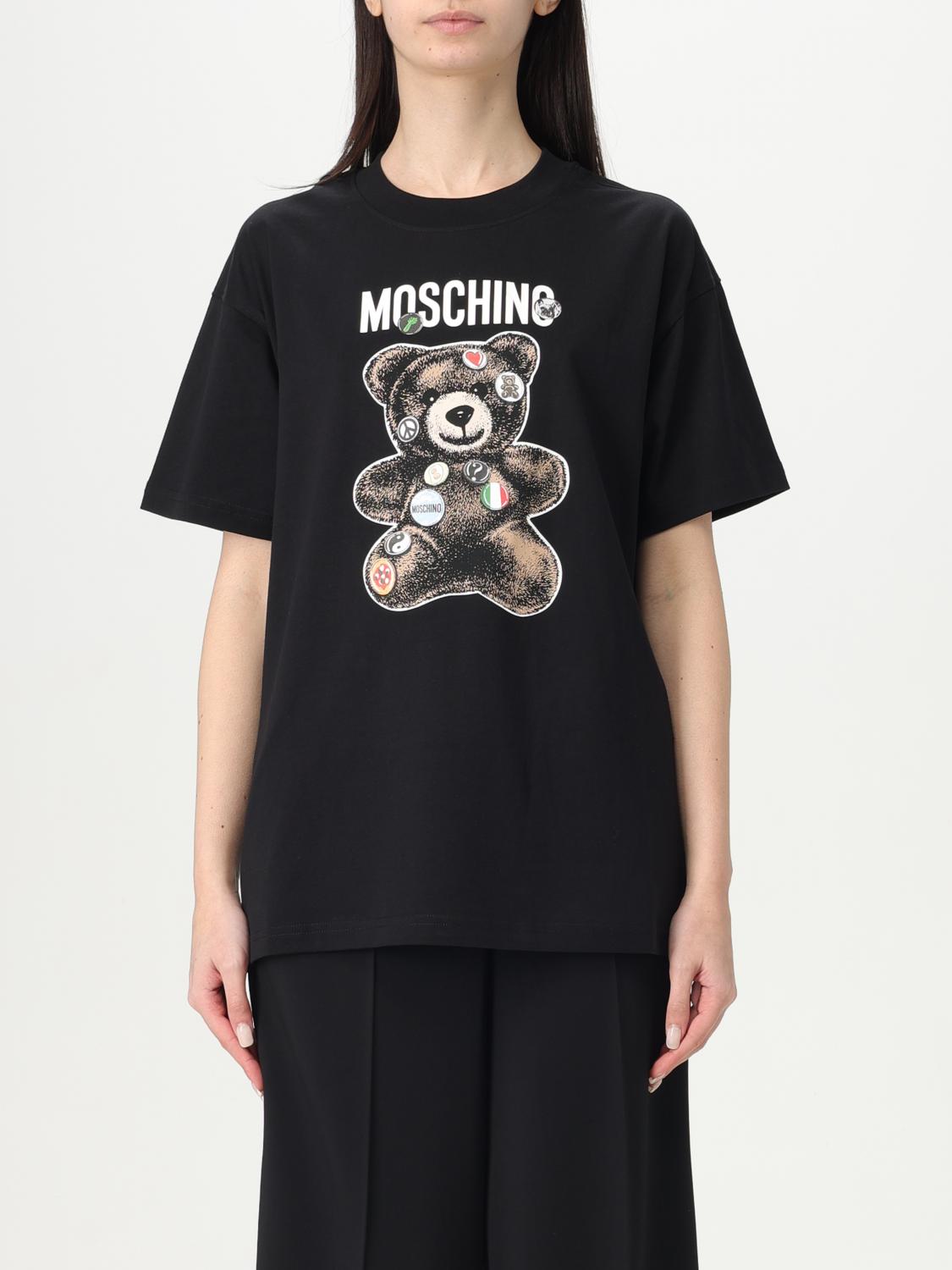 Moschino Graphic Print Crew Neck Short Sleeve T-shirt In Black
