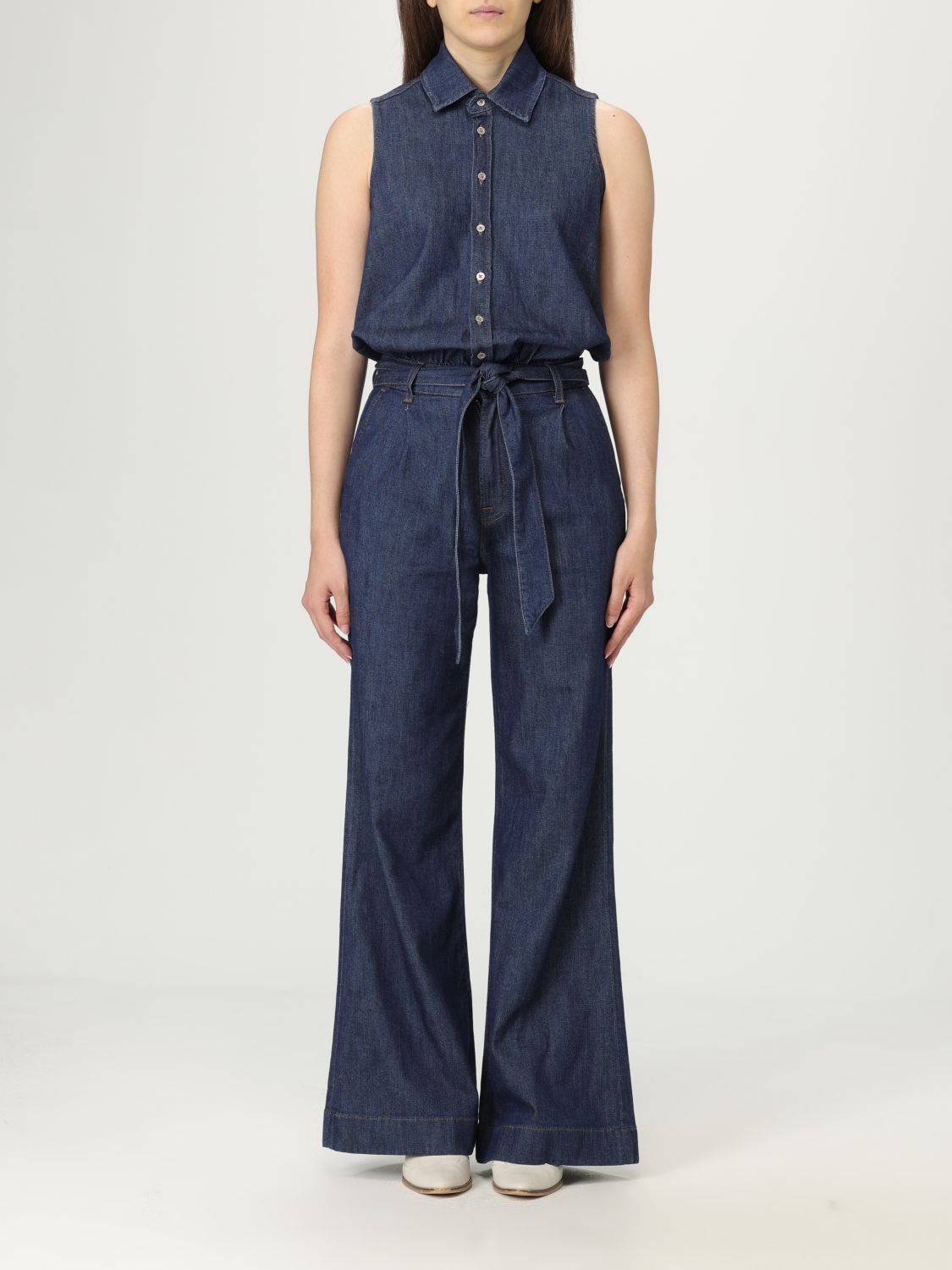 7 For All Mankind Denim Jumpsuit In Blue