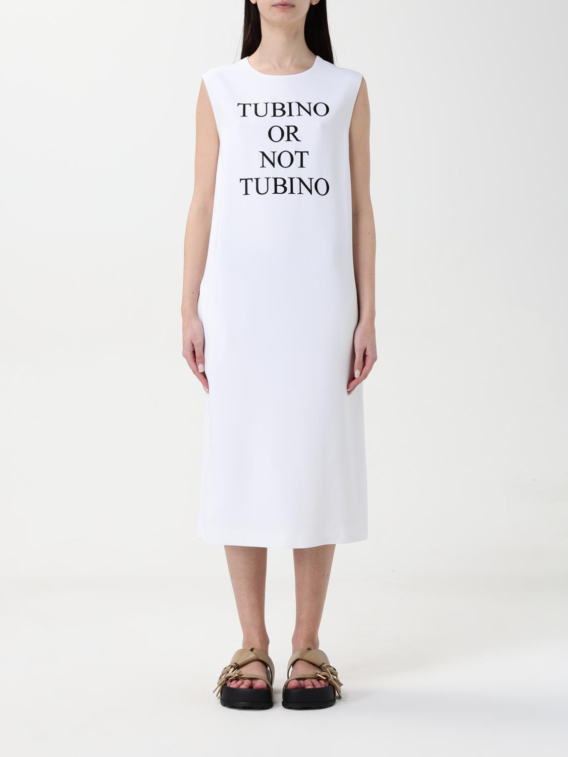 Moschino Graphic Print Midi Dress With Back Slit In White