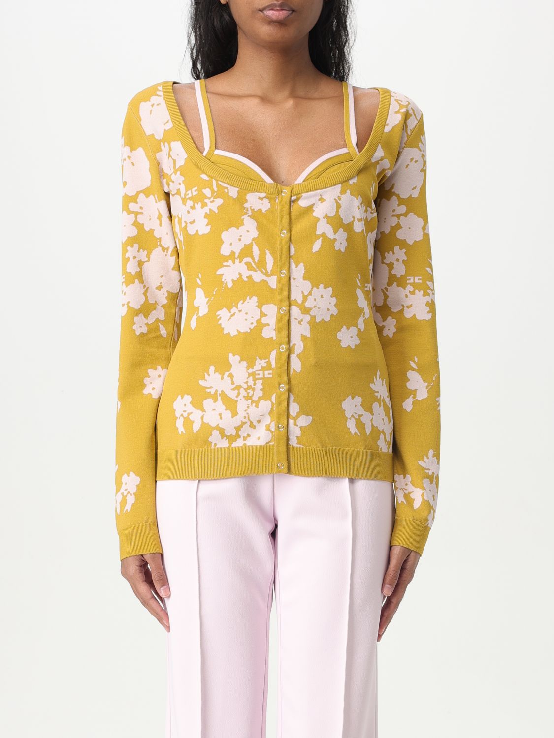 Elisabetta Franchi Tricot Yellow Sweater In Gelb