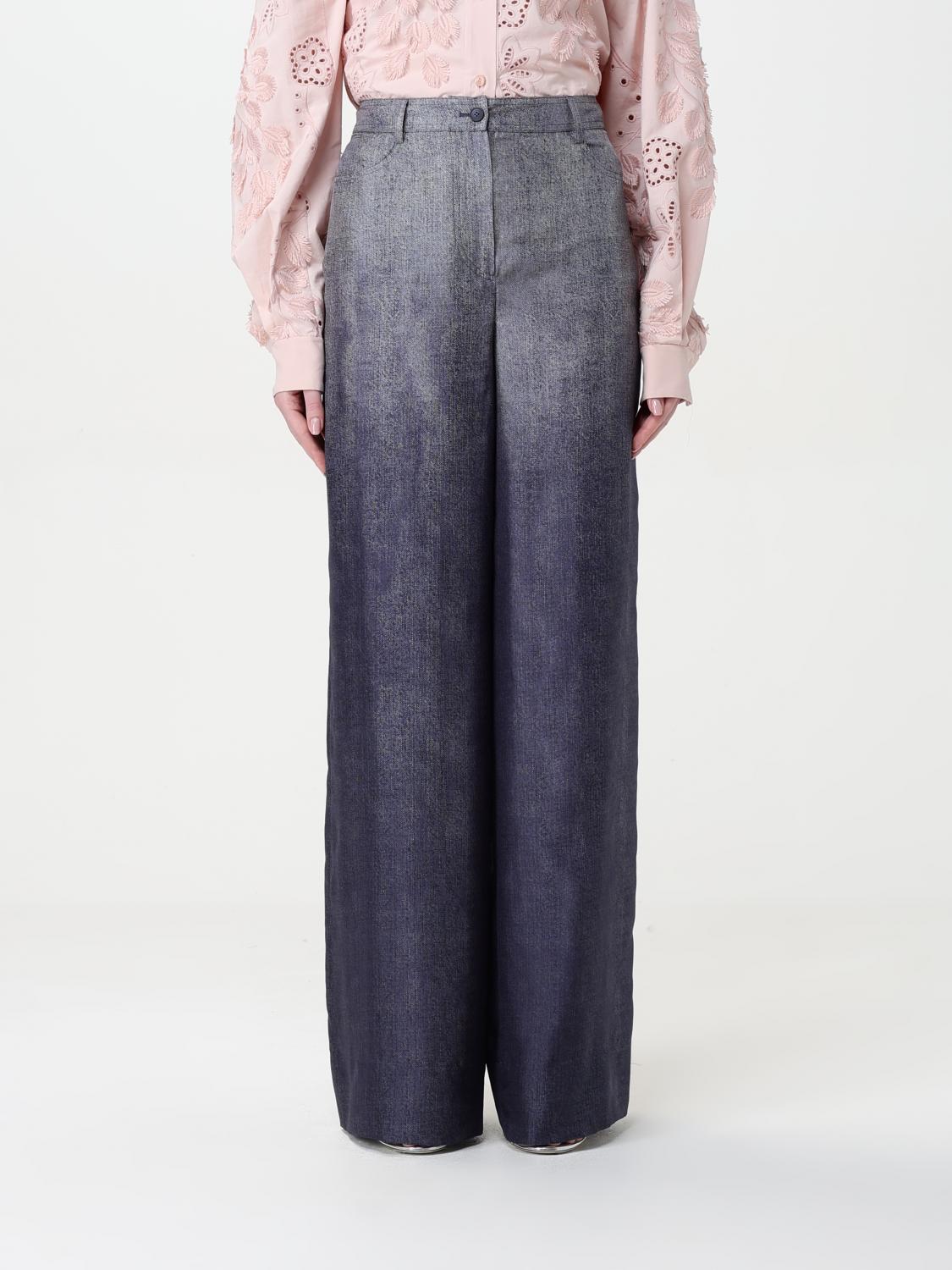 Alberta Ferretti Silk Palazzo Pants In Bunt