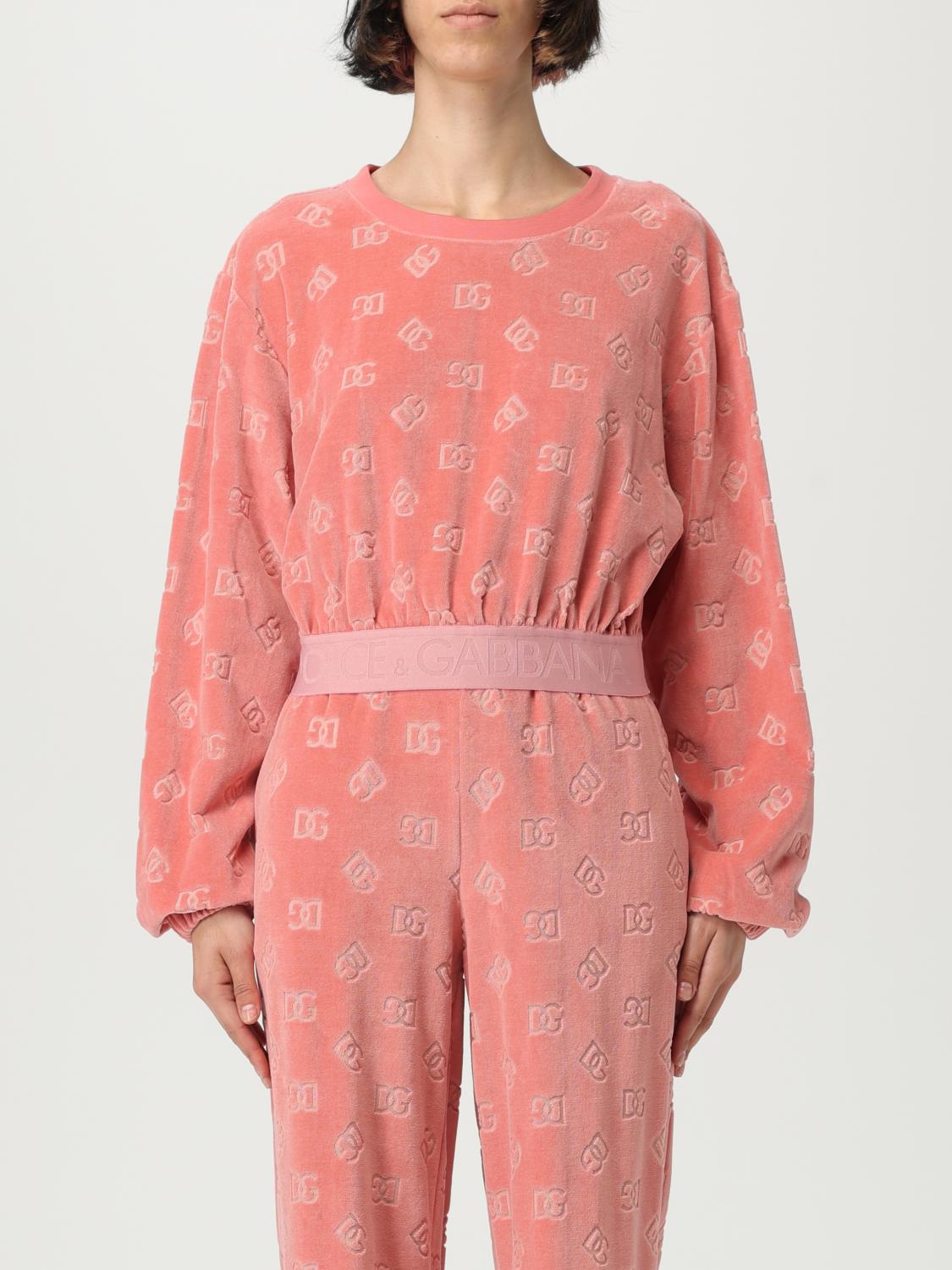 Dolce & Gabbana Short Chenille Jacquard Sweatshirt With Jacquard Dg Logo