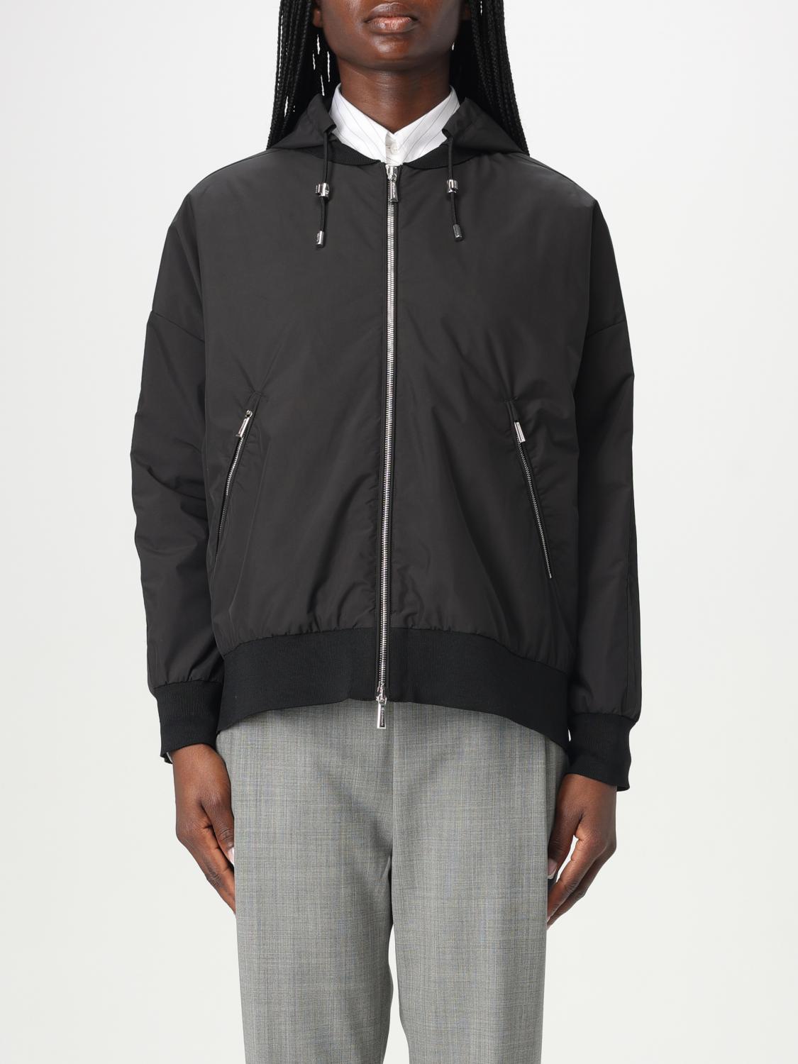 Moorer Hooded Zip-front Jacket In Schwarz