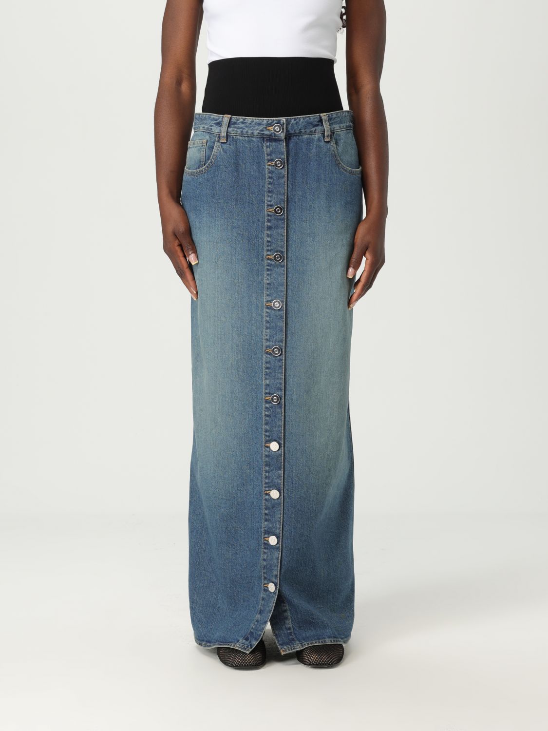 ALAÏA SKIRT ALAÏA WOMAN COLOR BLUE G69289009