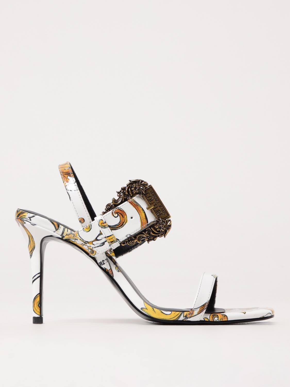 VERSACE JEANS COUTURE HEELED SANDALS VERSACE JEANS COUTURE WOMAN COLOR WHITE G69363001