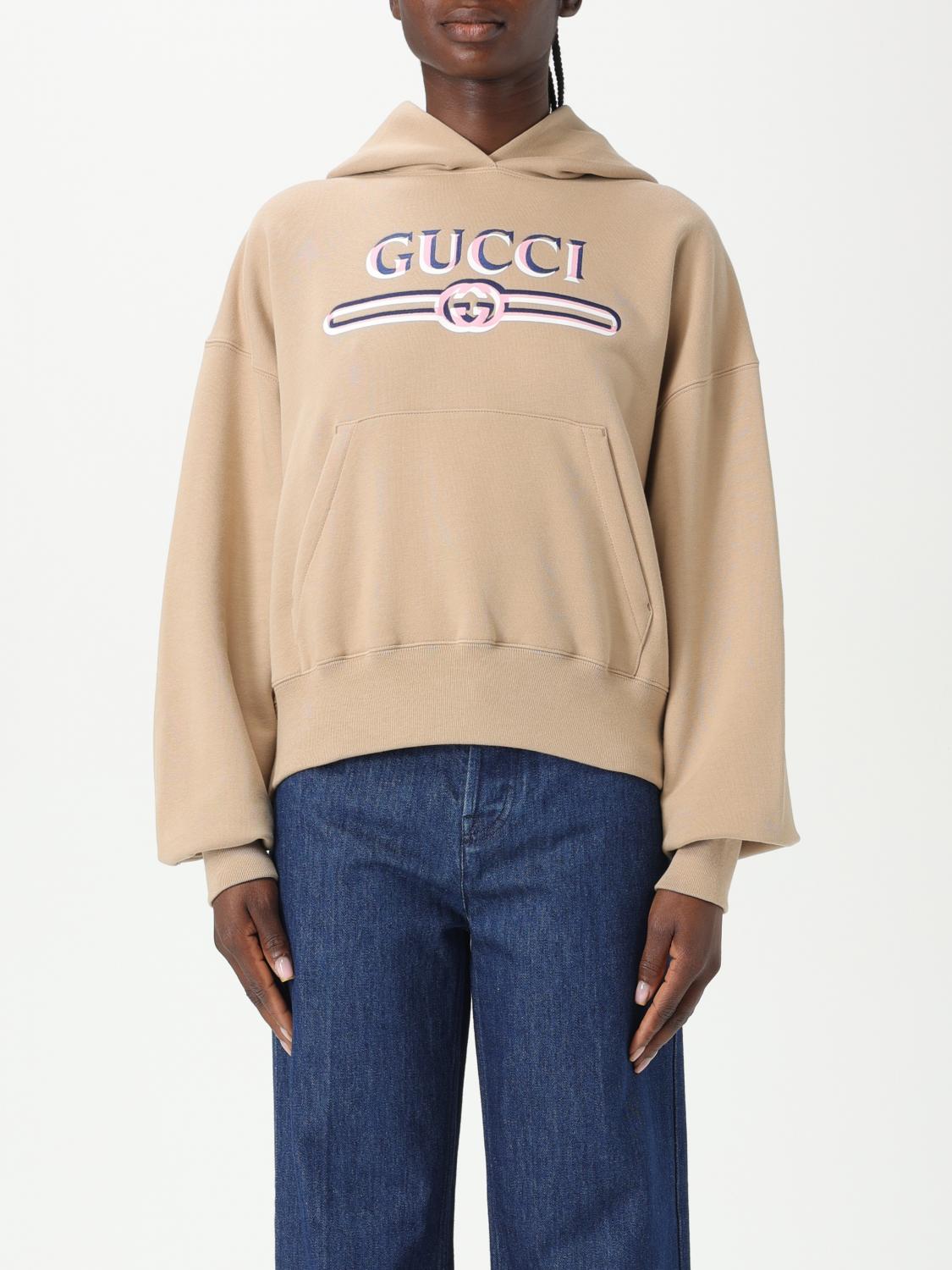 Gucci Sweatshirt Woman Beige In White