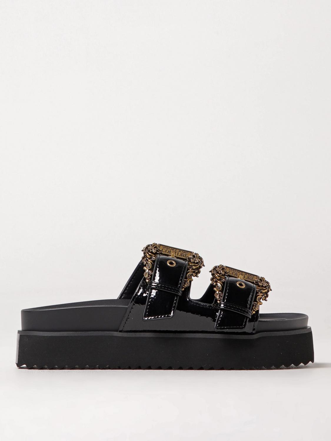 VERSACE JEANS COUTURE FLAT SANDALS VERSACE JEANS COUTURE WOMAN COLOR BLACK G69460002