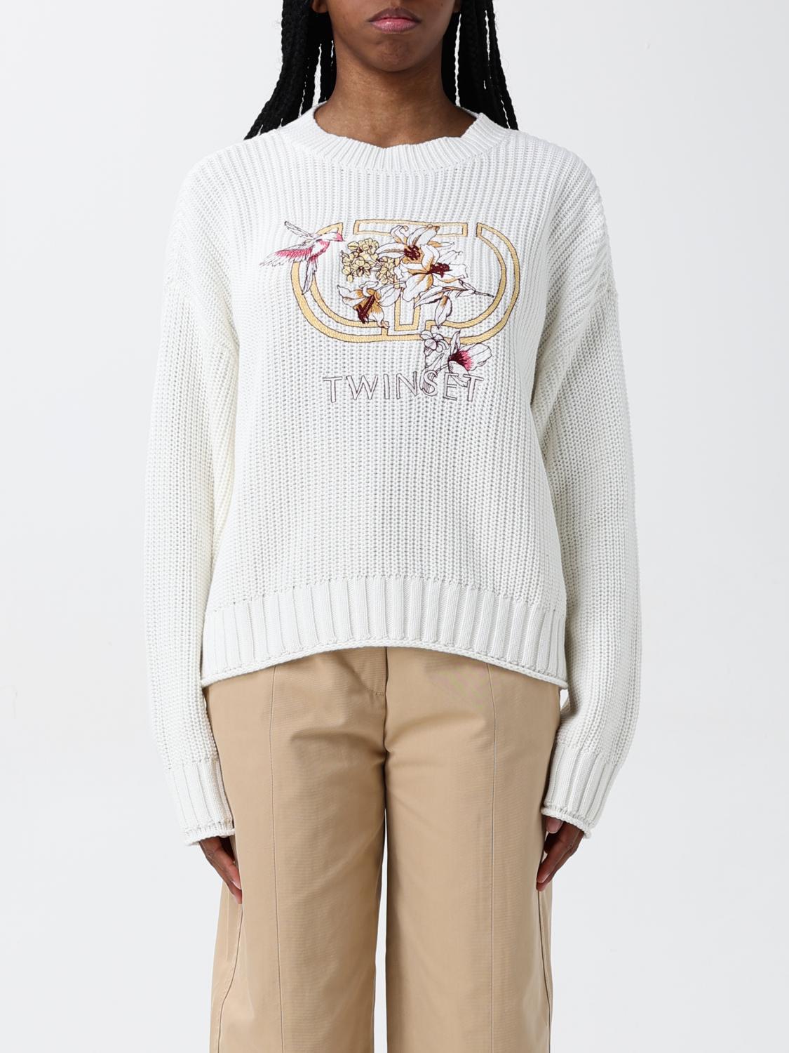 Twinset Sweater Woman Color Pearl In White