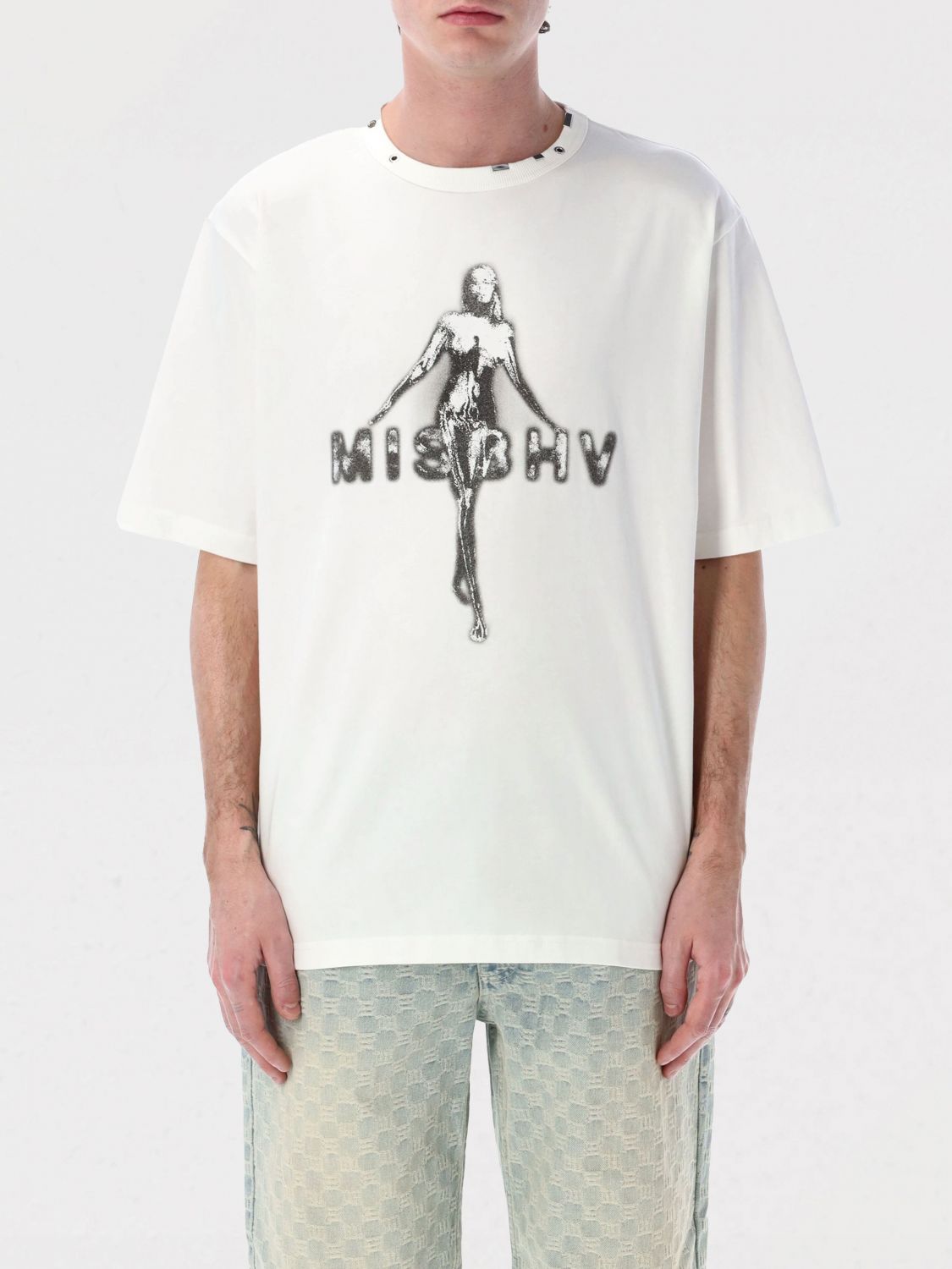Shop Misbhv T-shirt Men Color White