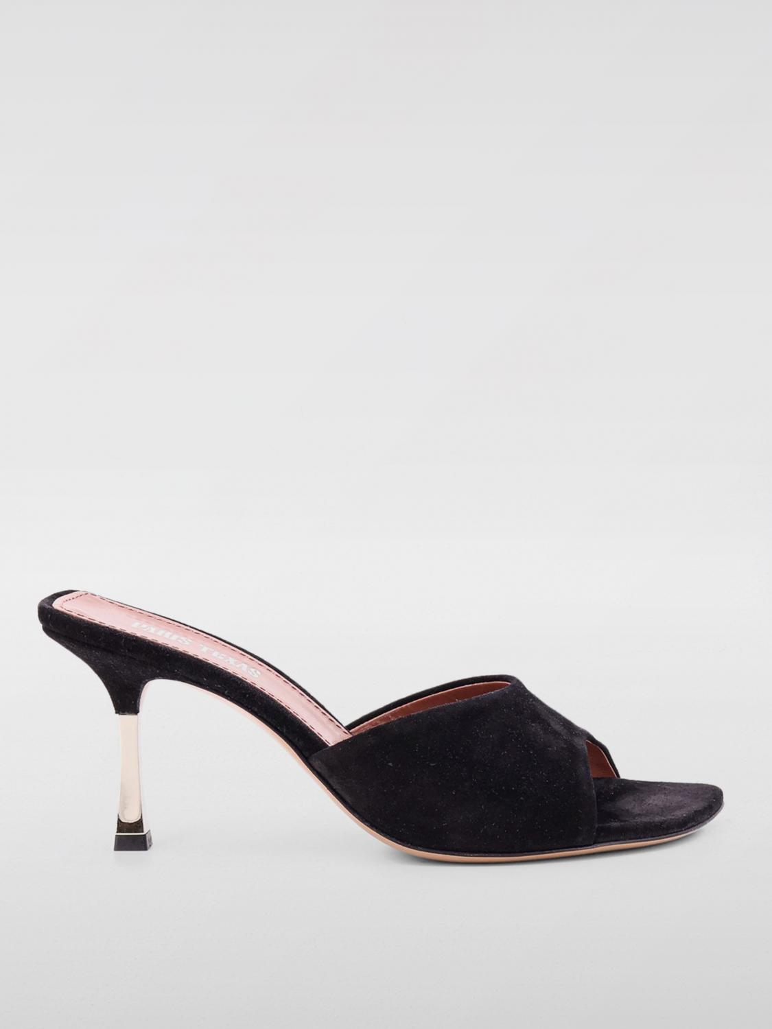 Paris Texas Mules In Black Suede Leather In Schwarz