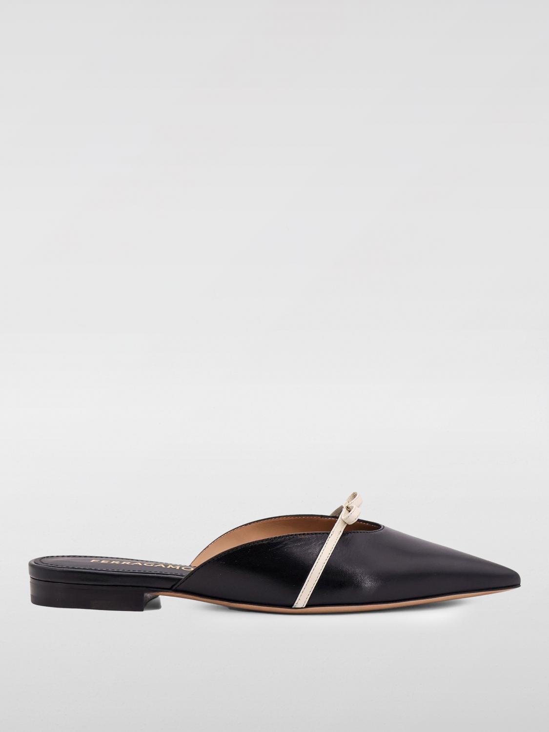 Ferragamo Giulye Mini Bow Leather Flat Mules In Multi