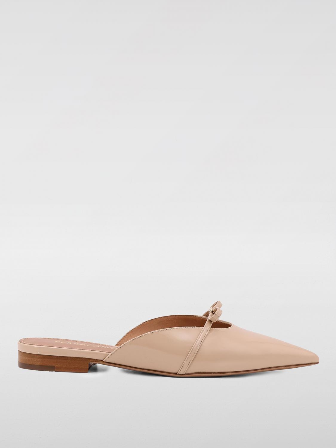Ferragamo Giulye Mini Bow Pointed Flat Mules In Neutral