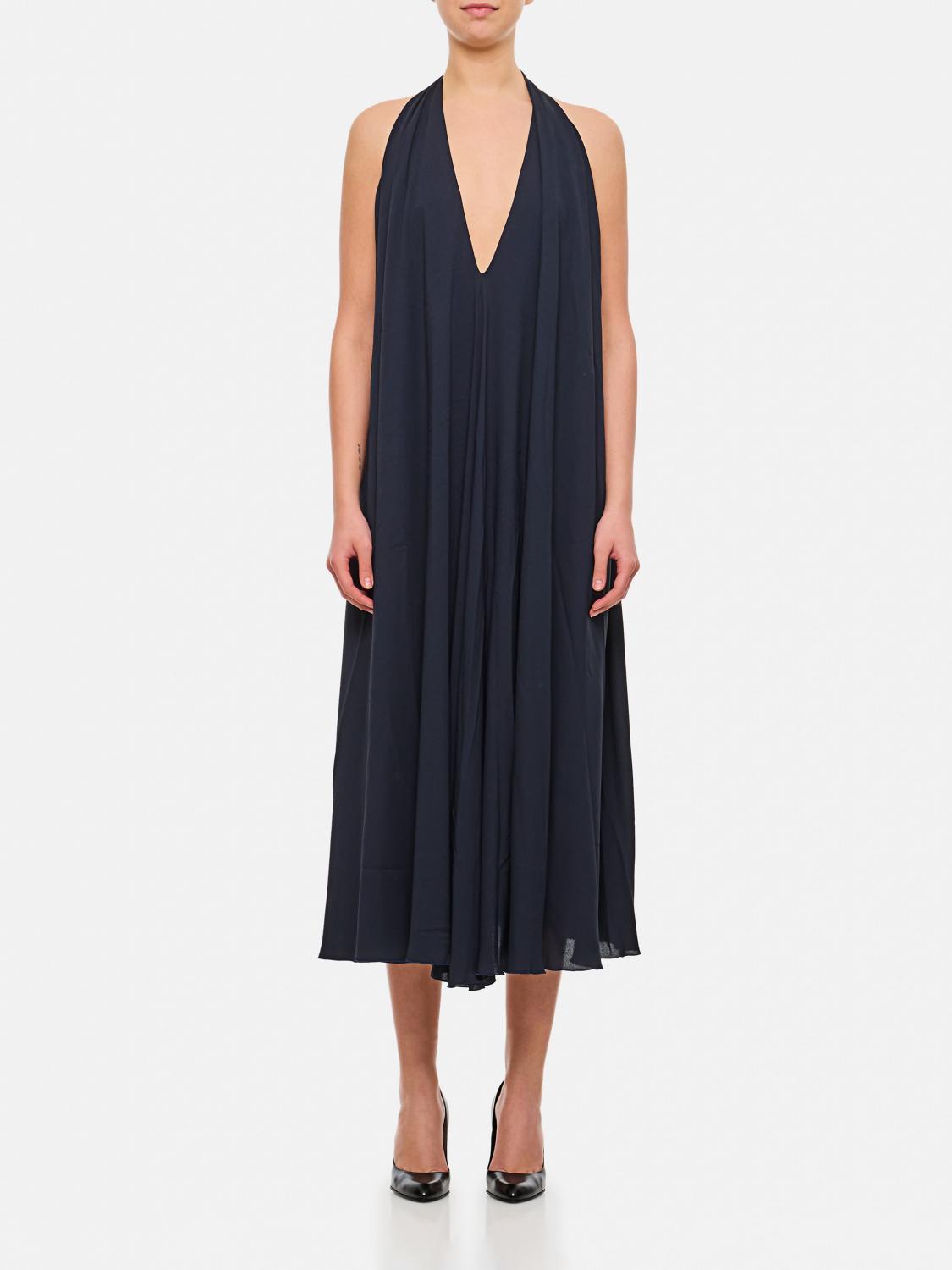 Jacquemus The Norma Draped Maxi Halter Dress In Blue