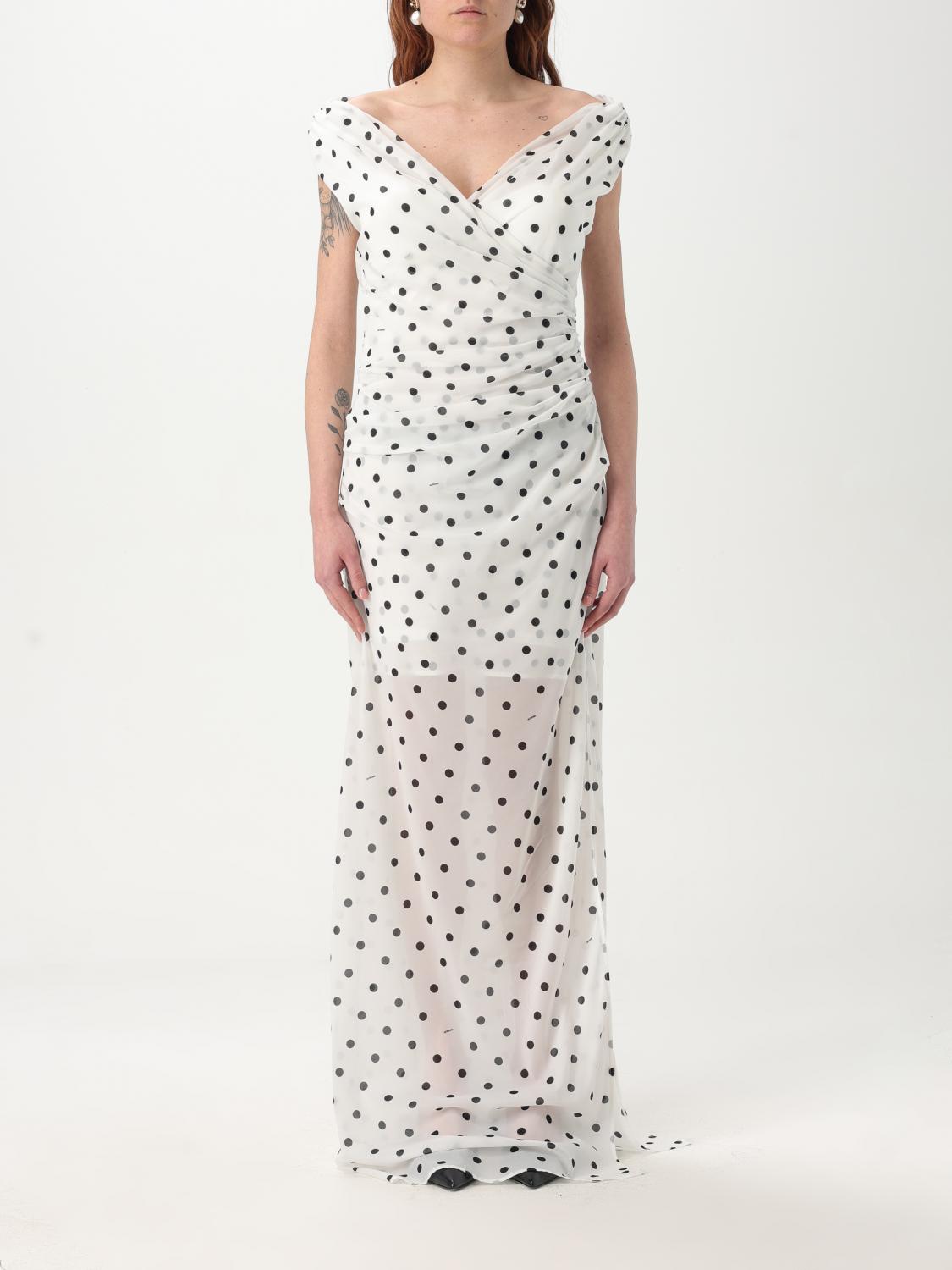 Jacquemus Rita Draped Gathered Polka-dot Crepe De Chine Maxi Dress In White