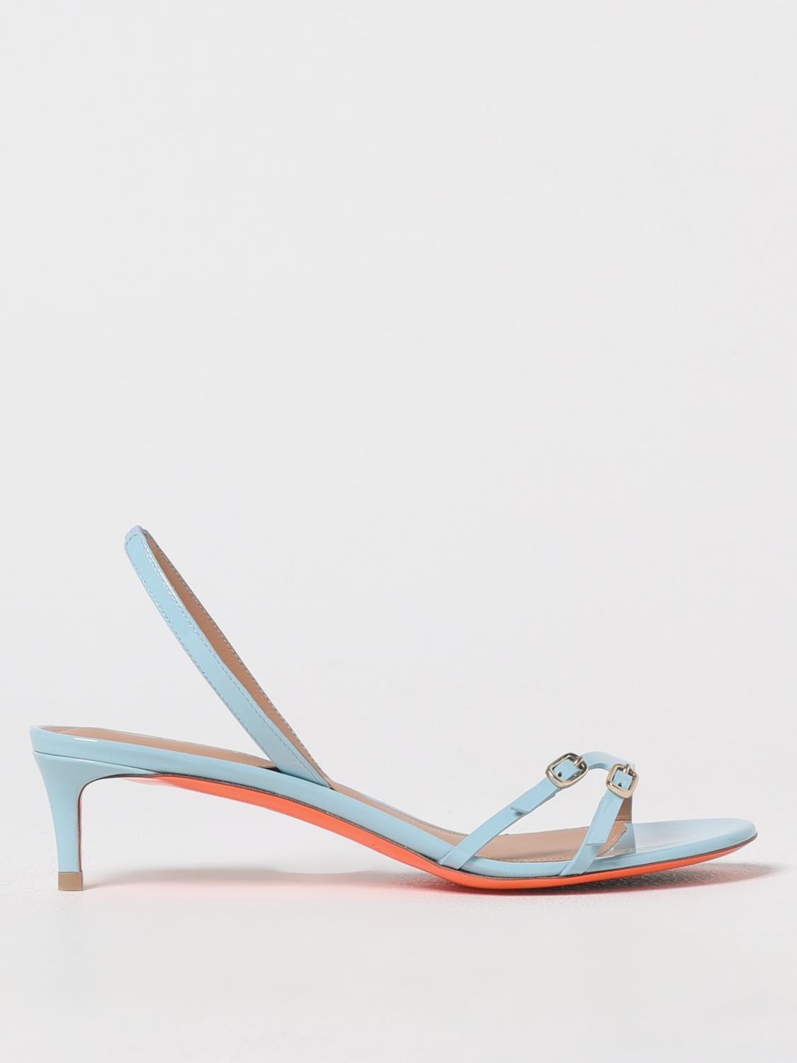 Santoni 50mm Leather Sandals In Blue