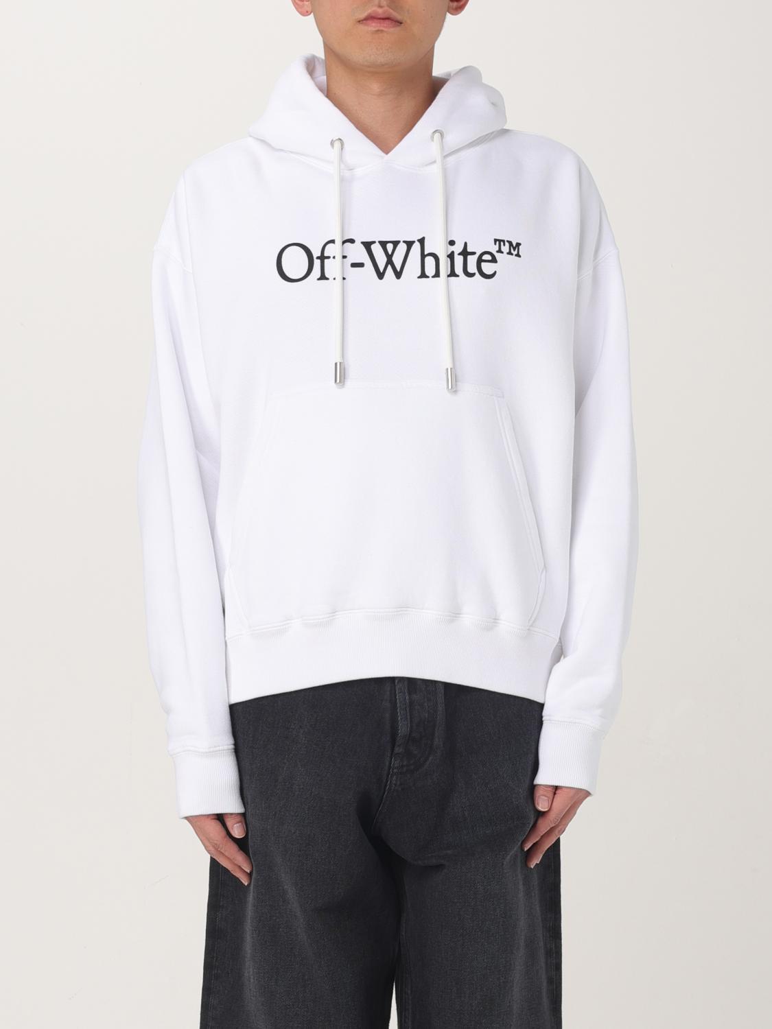 Off-white Cotton Sweatshirt Whit Frontal Logo Print In White