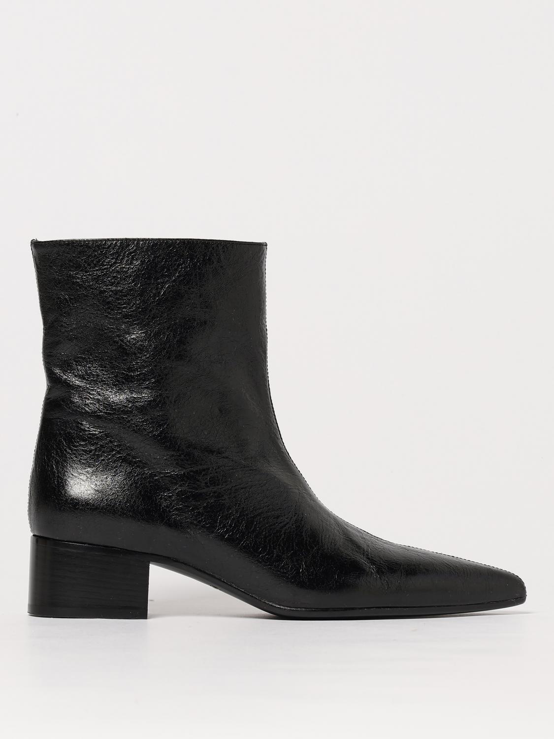 Khaite Arizona Croc-effect Leather Ankle Boots In Schwarz