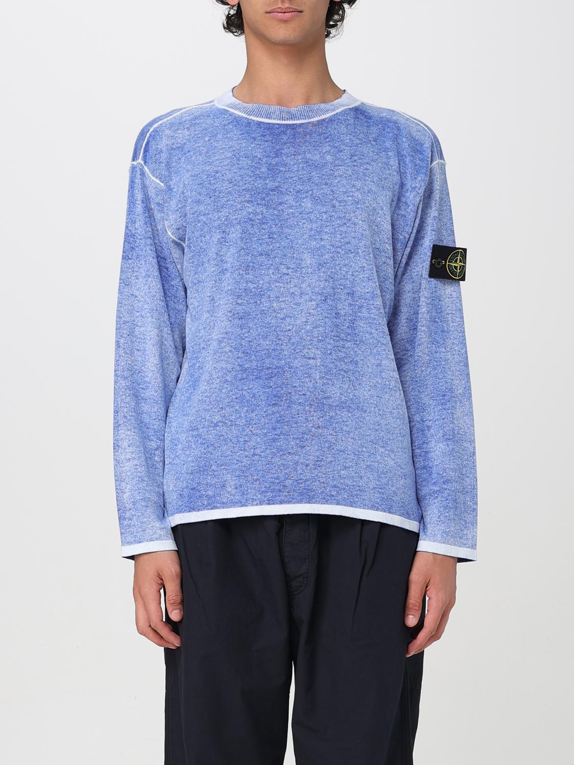 Stone Island Sweater Men Color Blue In Blue