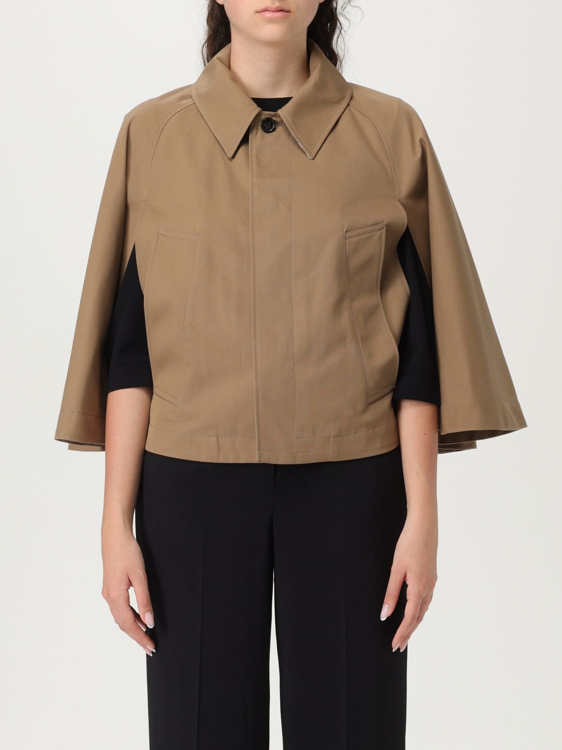 Shop Burberry Cape Woman Color Beige