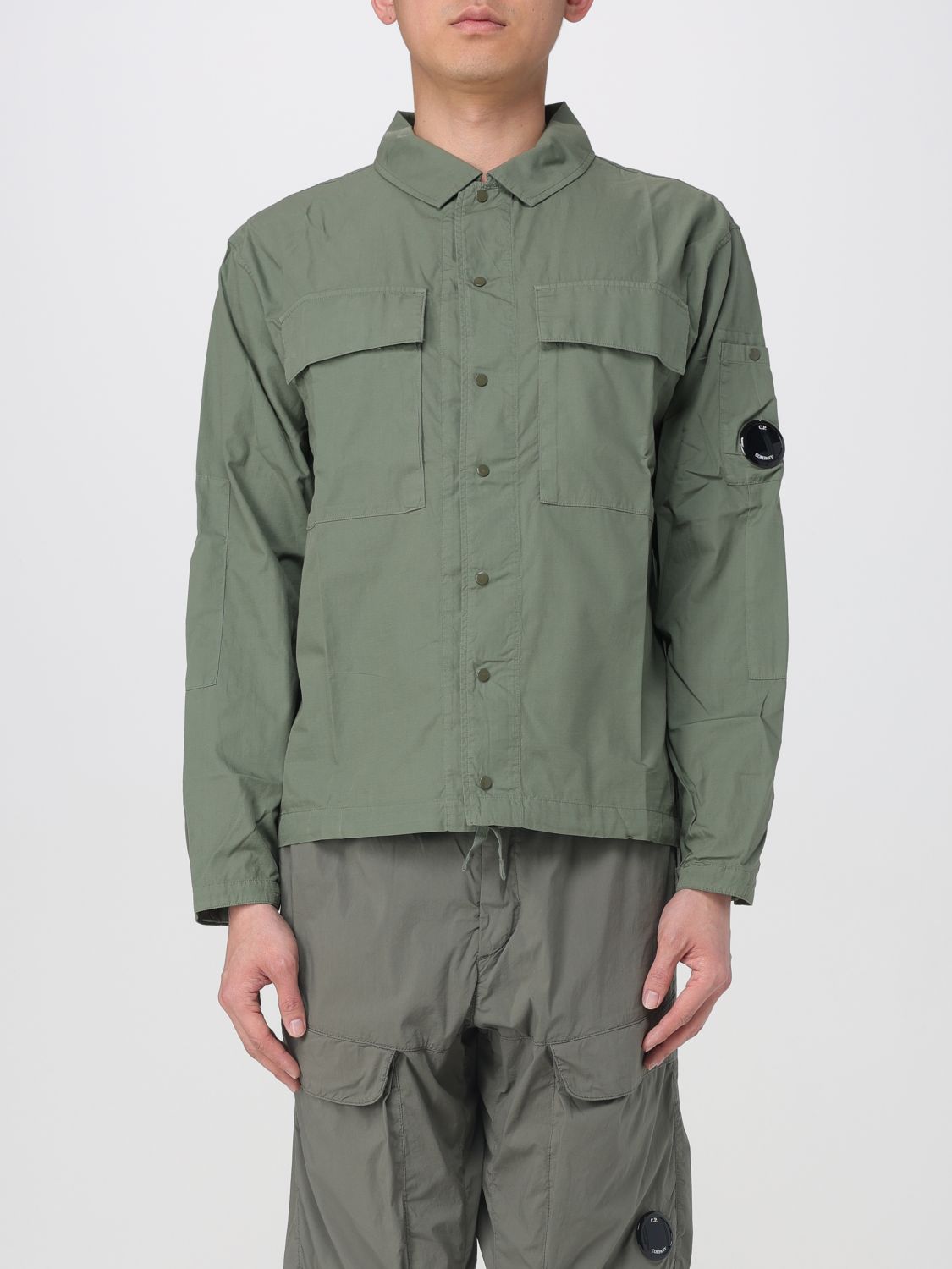 C.p. Company Rip-stop Cotton Jacket With Adjustable Drawstring Hem In Grey