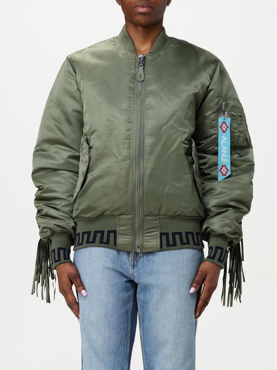Alanui X Alpha Industries Fringe-detailing Bomber Jacket In Green