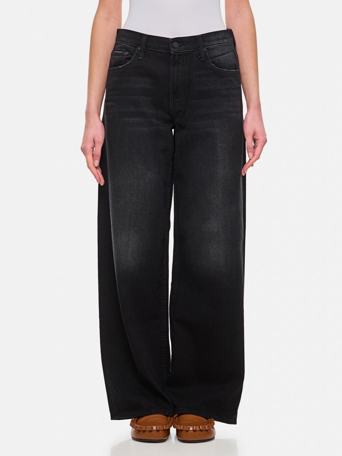Mother The Hustler Roller Sneak Jeans In Black