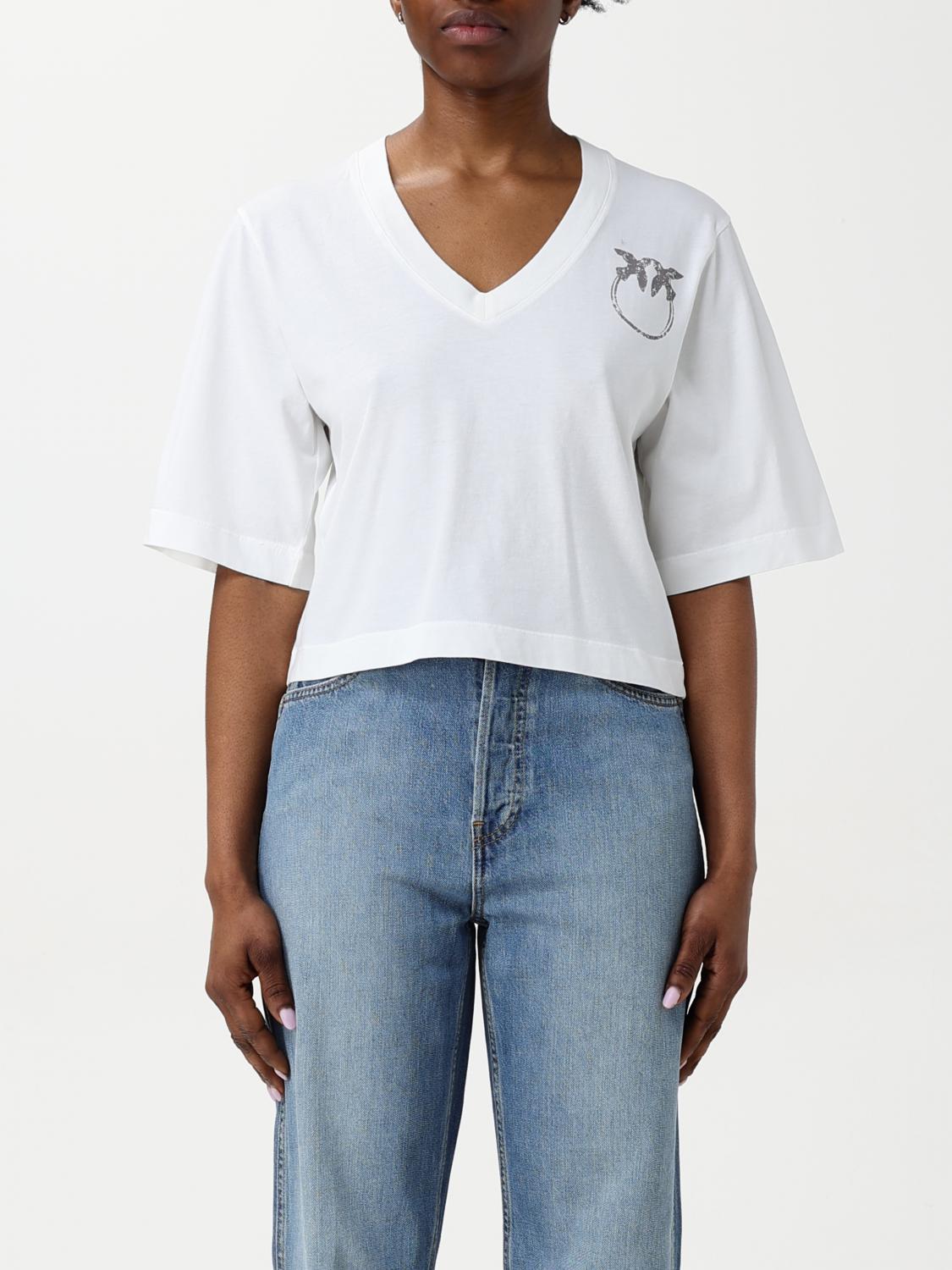 Shop Pinko T-shirt Woman Color White