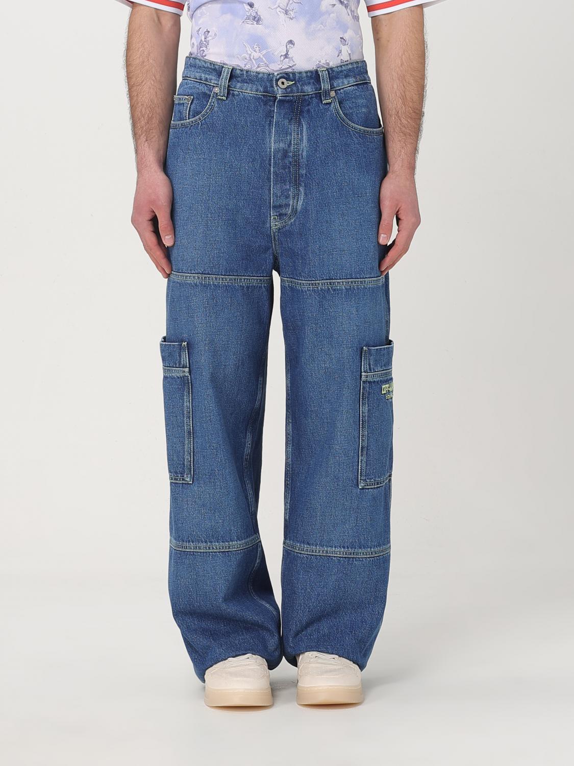 Off-white Irregular Straight-leg Cargo Jeans In Blau