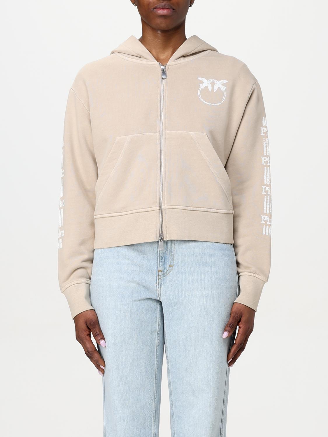 Shop Pinko Sweatshirt Woman Color Grey