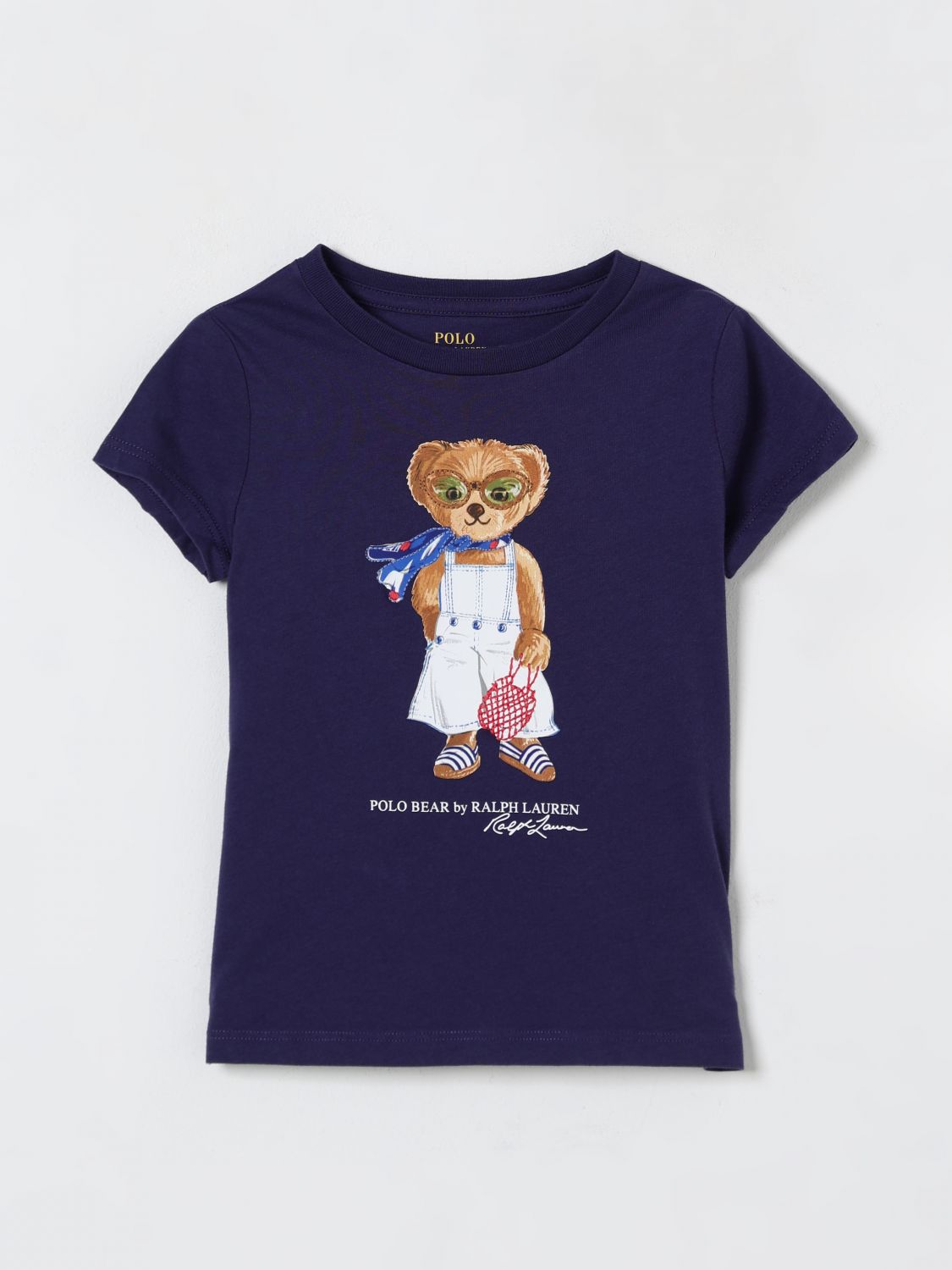 Polo Ralph Lauren Big Girls Polo Bear Jersey T-shirt In Blue