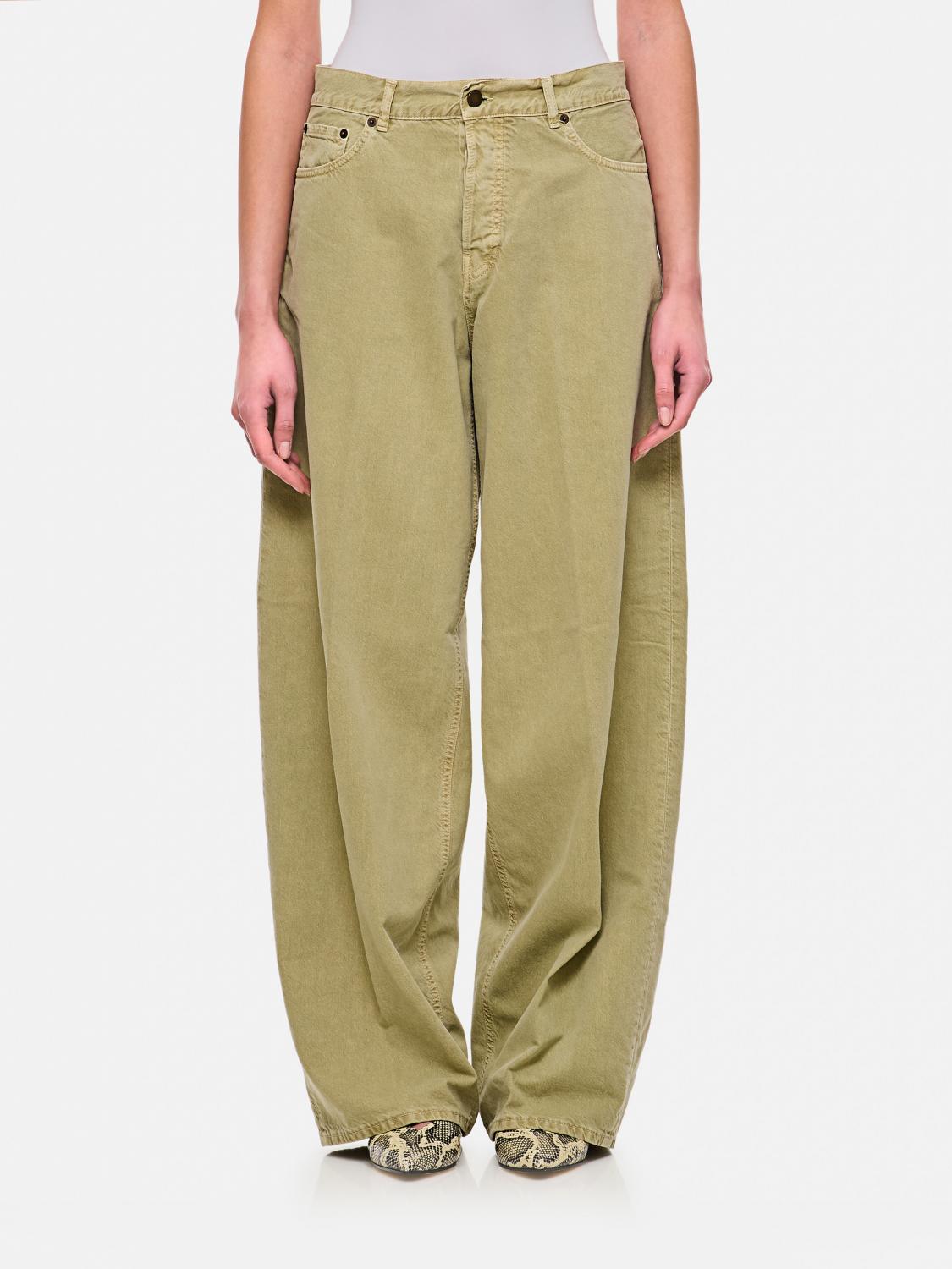 Haikure Bethany Twill 45 Baggy Denim Pants In Green