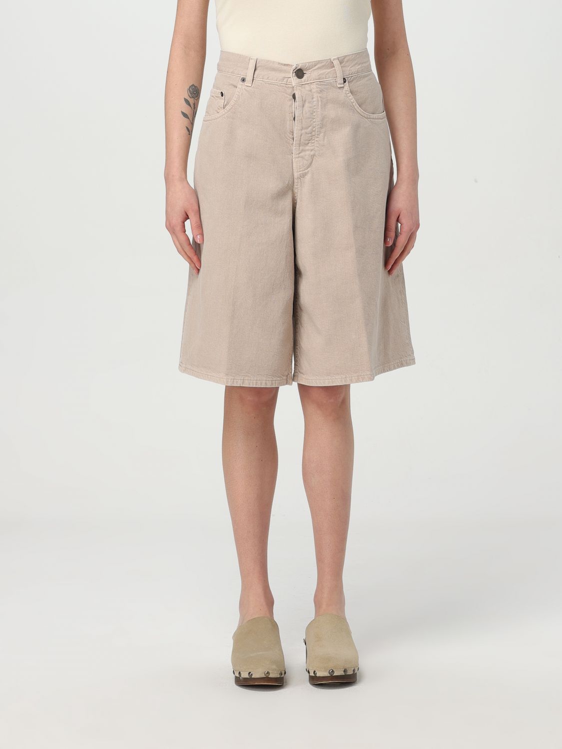 Haikure Denim Shorts With Belt Loops In Hazel