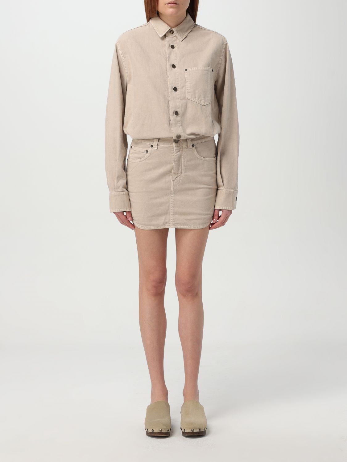 Haikure Logo-patch Mini Dress In Hazel