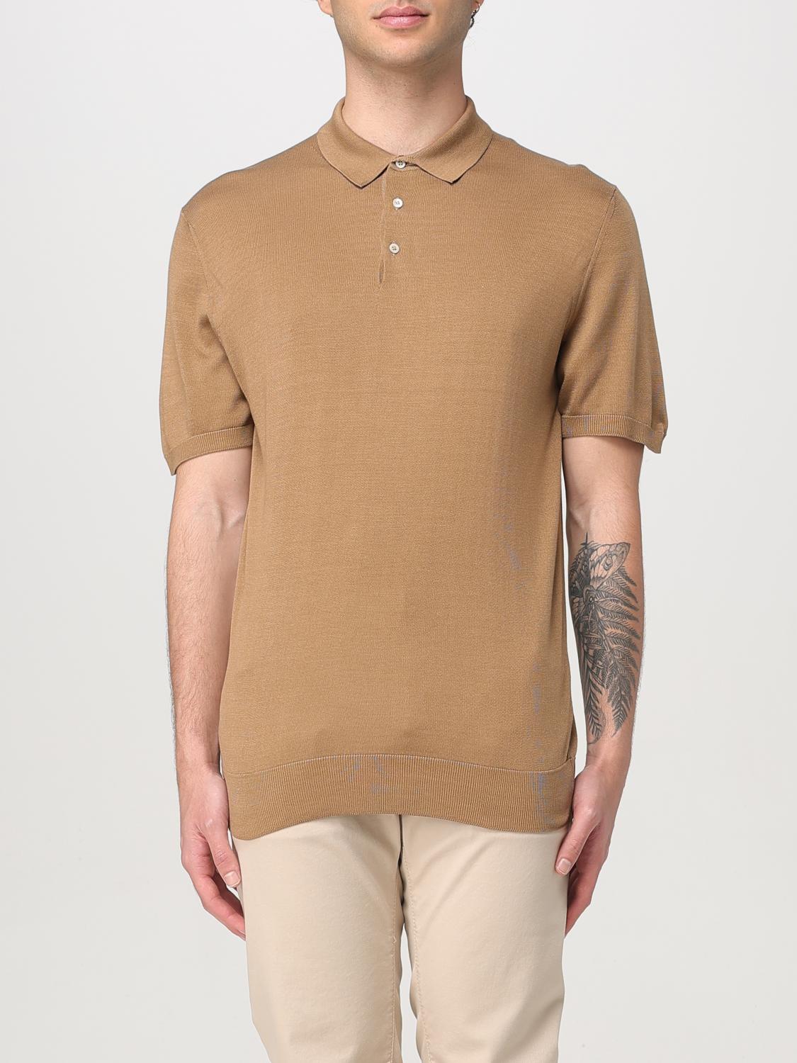 Corneliani Fine-knit Polo Shirt In Braun