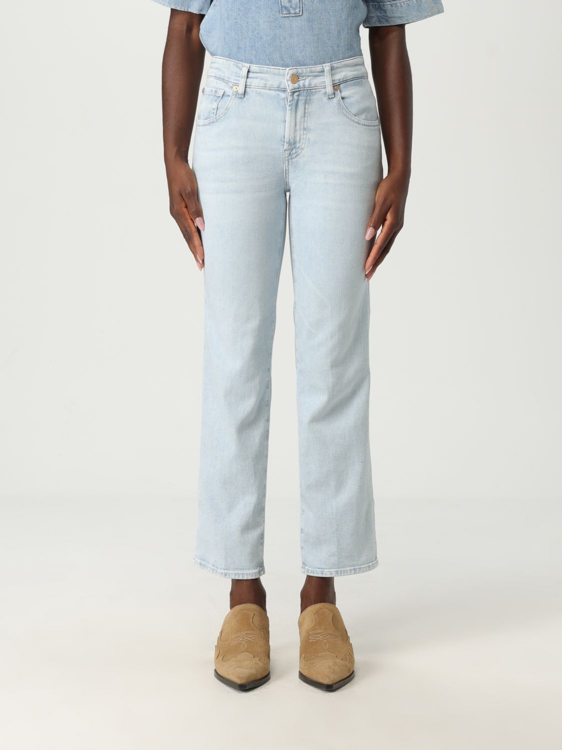 7 For All Mankind Jeans Woman Color Blue 1 In Blue