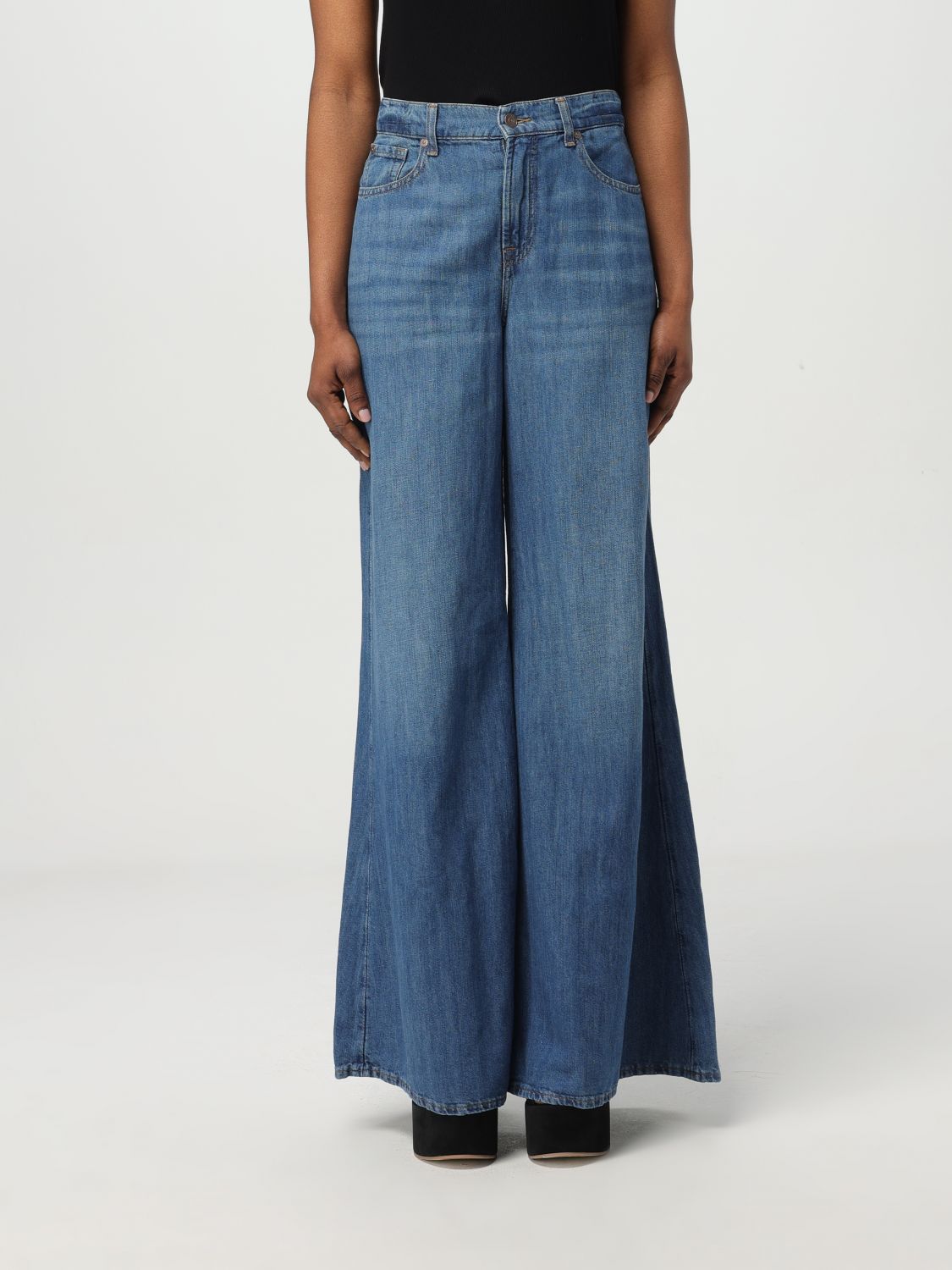 7 For All Mankind Willow Wide Jeans In Blue