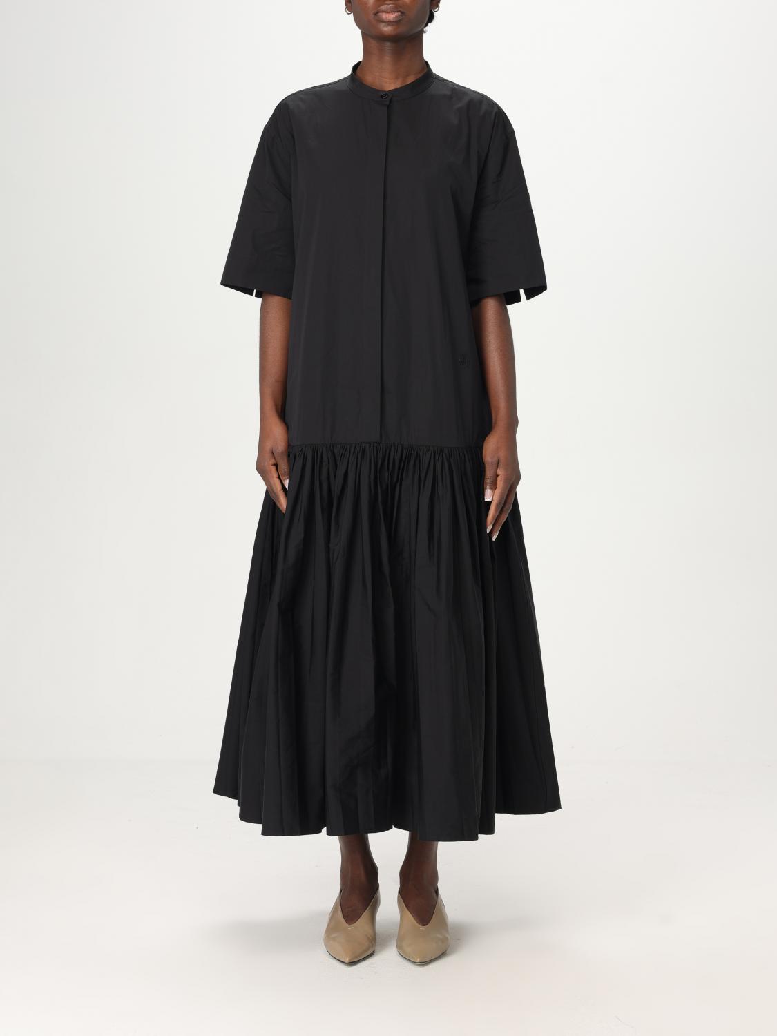 Jil Sander Cotton Shirt Dress In Black