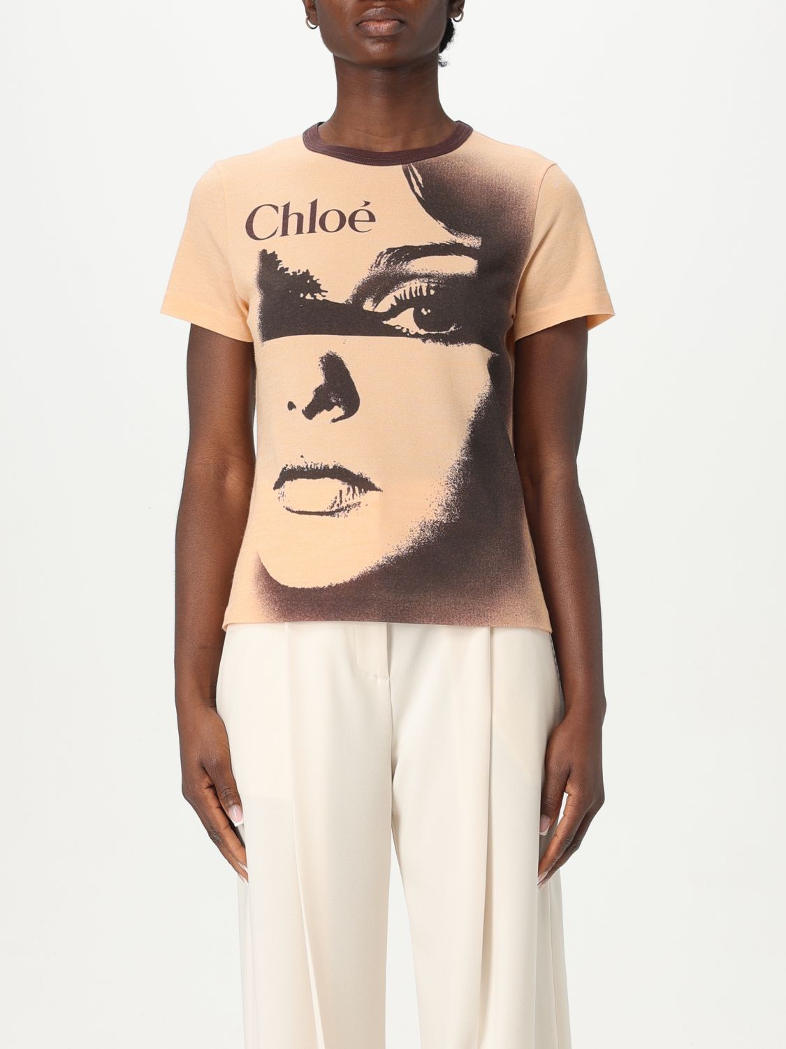 Shop Chloé T-shirt Woman Color Orange